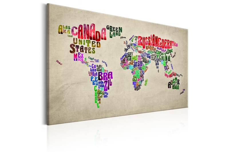 TAVLA World Map: World Tour (EN) 120x80 - Artgeist sp. z o. o. - Inredning & dekor - Tavlor & konst - Canvastavla