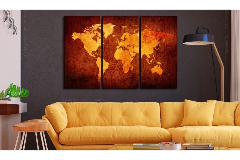 Tavla World Of Orange 90X60 Orange - Artgeist sp. z o. o. - Inredning & dekor - Tavlor & konst - Canvastavla