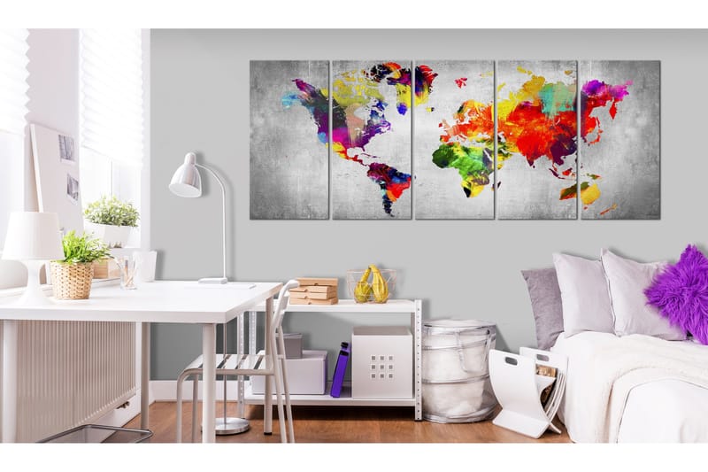 Tavla World on Concrete 200x80, Artgeist sp. z o. o.