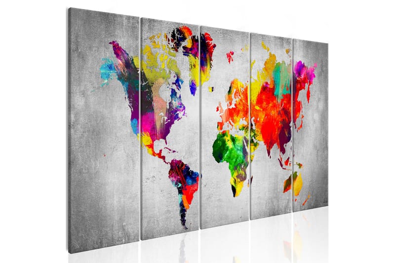 TAVLA World on Concrete 225x90 - Artgeist sp. z o. o. - Inredning & dekor - Tavlor & konst - Canvastavla