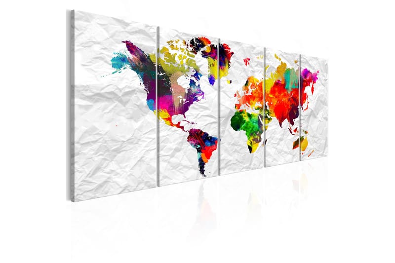 Tavla World On Paper 225X90 Flerfärgad|Vit - Artgeist sp. z o. o. - Inredning & dekor - Tavlor & konst - Canvastavla