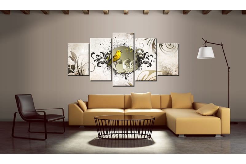 Tavla Yellow Bird 100X50 Flerfärgad|Beige|Vit - Artgeist sp. z o. o. - Inredning & dekor - Tavlor & konst - Canvastavla