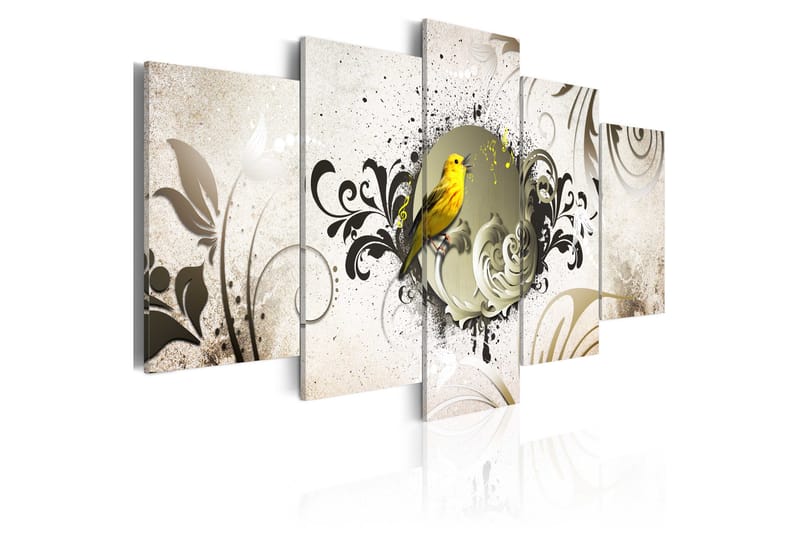 Tavla Yellow Bird 100X50 Flerfärgad|Beige|Vit - Artgeist sp. z o. o. - Inredning & dekor - Tavlor & konst - Canvastavla
