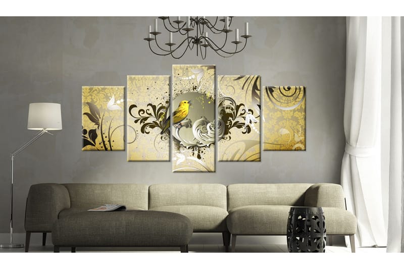 Tavla Yellow Bird Singing 200x100 - Artgeist sp. z o. o. - Inredning & dekor - Tavlor & konst - Canvastavla