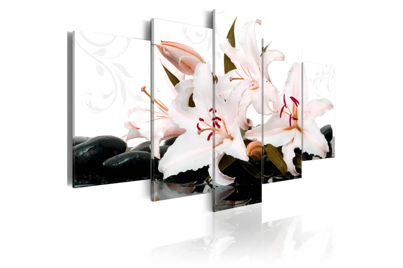 Tavla Zen Stones And Lilies 200X100 Vit|Rosa - Artgeist sp. z o. o. - Inredning & dekor - Tavlor & konst - Canvastavla