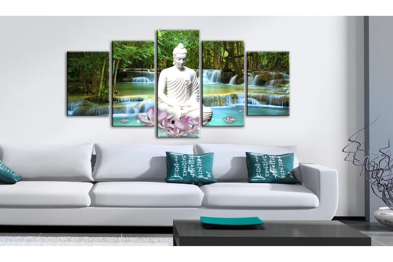 Tavla Zen Waterfall 100X50 Flerfärgad|Grön - Artgeist sp. z o. o. - Inredning & dekor - Tavlor & konst - Canvastavla