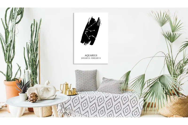 Tavla Zodiac Signs: Aquarius (1 Part) Vertical 40x60, Artgeist sp. z o. o.