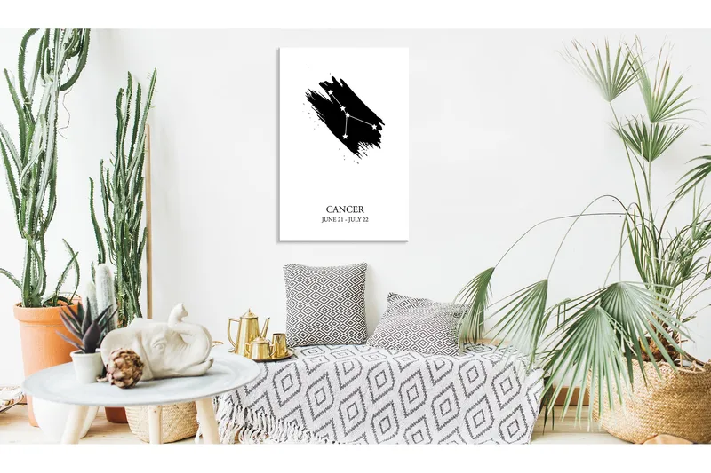 Tavla Zodiac Signs: Cancer (1 Part) Vertical 40x60, Artgeist sp. z o. o.