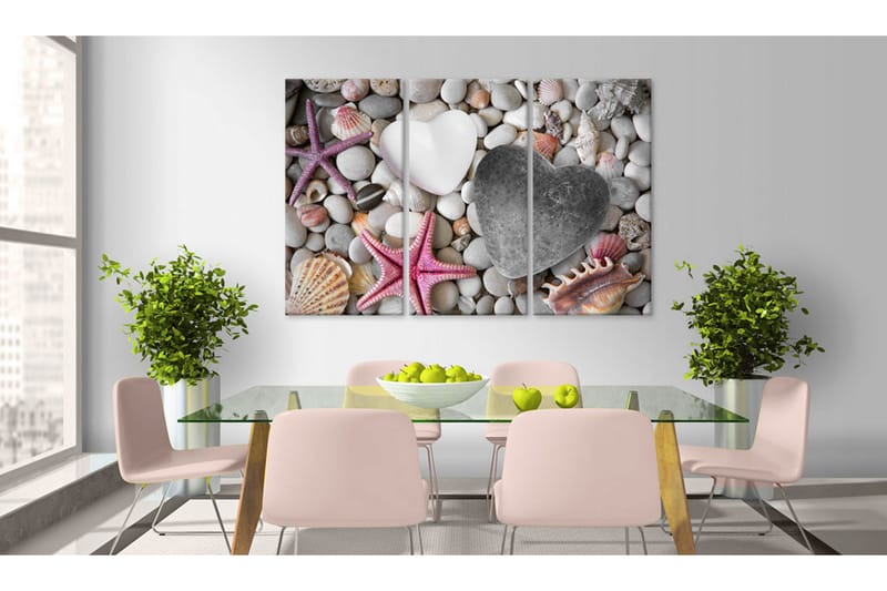 Tavla Pebbles Of Love 60X40 Rosa|Flerfärgad|Vit - Artgeist sp. z o. o. - Inredning & dekor - Tavlor & konst - Canvastavla