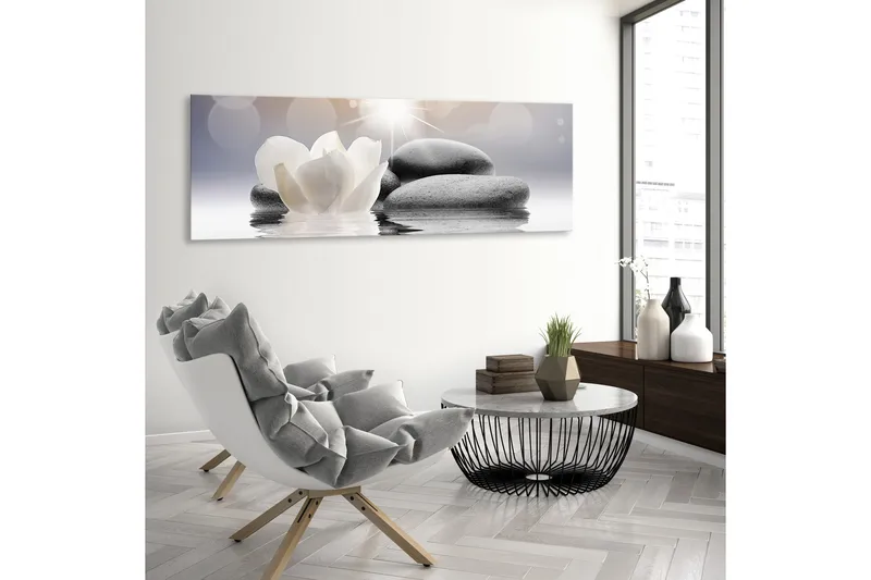 Tavla Pebbles In Water 1 Part Narrow 150X50 Vit - Artgeist sp. z o. o. - Inredning & dekor - Tavlor & konst - Canvastavla
