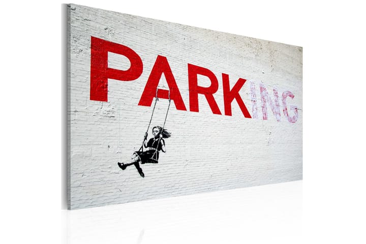 Tavla Parking Banksy 60X40 Grå|Vit - Canvastavla