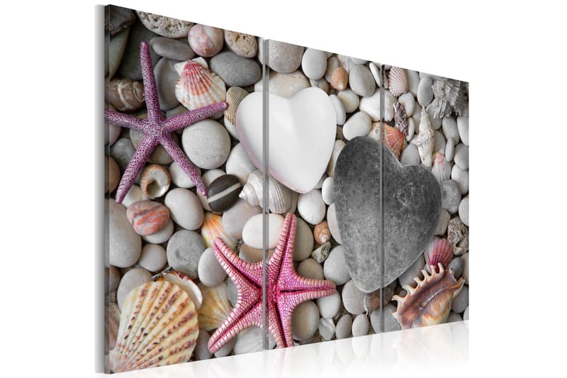Tavla Pebbles Of Love 60X40 Rosa|Flerfärgad|Vit - Artgeist sp. z o. o. - Inredning & dekor - Tavlor & konst - Canvastavla