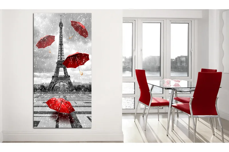 Tavla Paris: Red Umbrellas 60x120, Artgeist sp. z o. o.