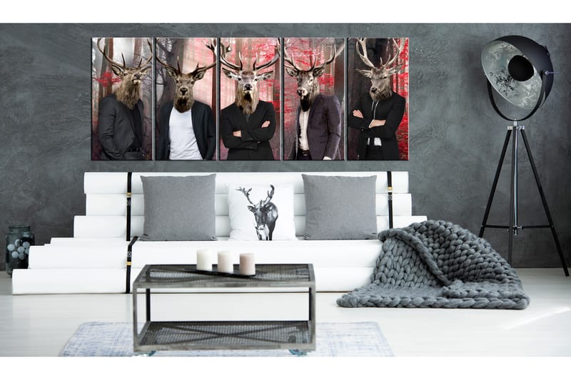 Tavla People In Masks 225X90 Flerfärgad|Vit - Artgeist sp. z o. o. - Inredning & dekor - Tavlor & konst - Canvastavla