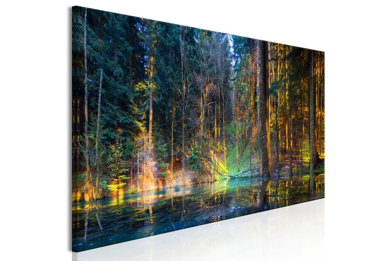 Tavla Pond in the Forest (1 Part) Narrow 135x45 - Inredning & dekor - Tavlor & konst - Canvastavla