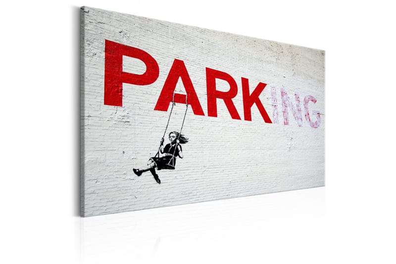 Tavla Parking Girl Swing by Banksy 120x80 - Artgeist sp. z o. o. - Inredning & dekor - Tavlor & konst - Canvastavla