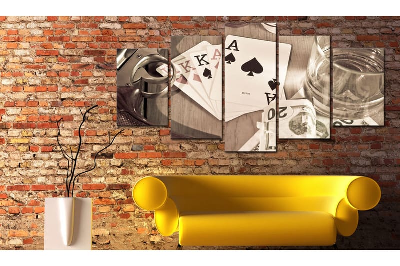 Tavla Poker Night Sepia 200x100 - Artgeist sp. z o. o. - Inredning & dekor - Tavlor & konst - Canvastavla