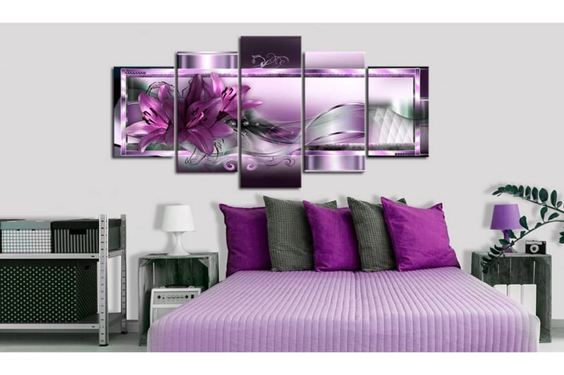 Tavla Purple Lilies 200x100 - Artgeist sp. z o. o. - Inredning & dekor - Tavlor & konst - Canvastavla