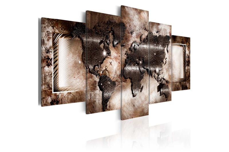 Tavla Platinum Map 100X50 Brun|Vit, Artgeist sp. z o. o.