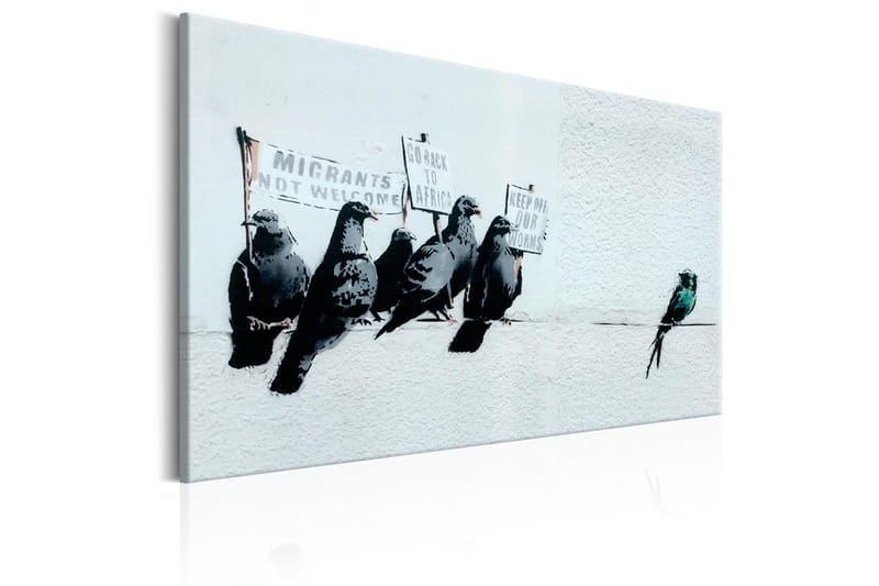 TAVLA Protesting Birds by Banksy 120x80 - Artgeist sp. z o. o. - Inredning & dekor - Tavlor & konst - Canvastavla