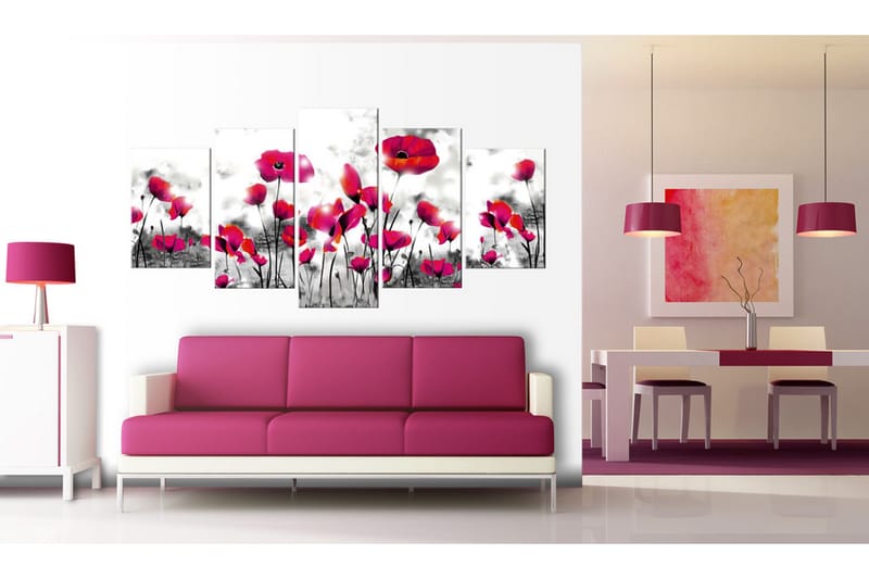 Tavla Perdition 5 Parts 100X50 Rosa|Flerfärgad|Vit - Artgeist sp. z o. o. - Inredning & dekor - Tavlor & konst - Canvastavla