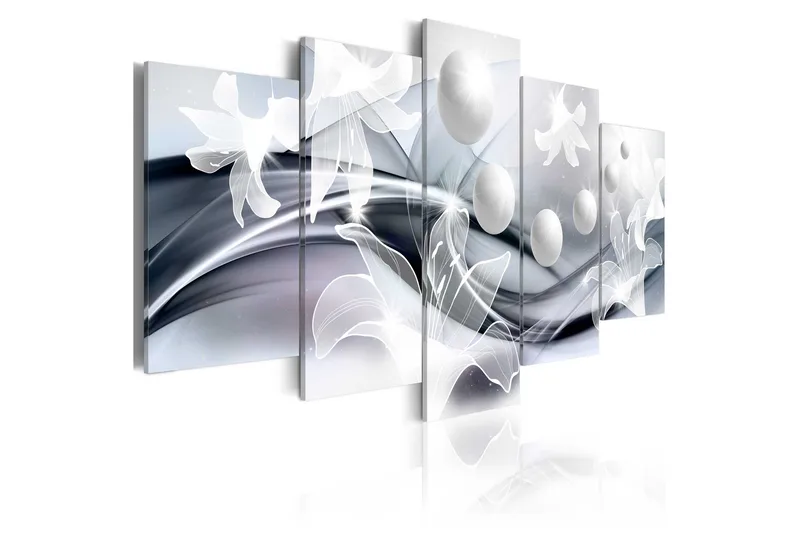 Tavla Pearls And Lilies 200X100 Blå|Grå|Vit - Artgeist sp. z o. o. - Inredning & dekor - Tavlor & konst - Canvastavla