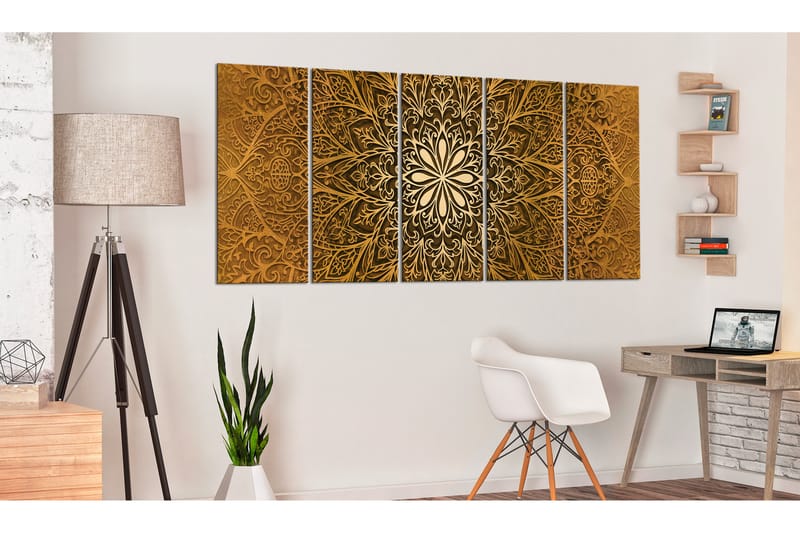 Tavla Paper Mandala 225X90 Brun - Artgeist sp. z o. o. - Inredning & dekor - Tavlor & konst - Canvastavla
