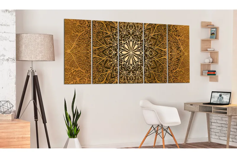 Tavla Paper Mandala 200X80 Brun - Artgeist sp. z o. o. - Inredning & dekor - Tavlor & konst - Canvastavla