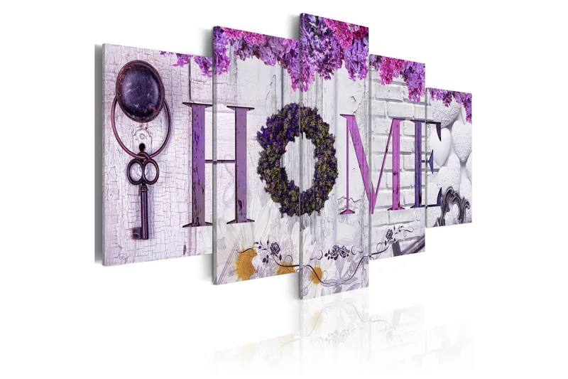Tavla Purple House 200X100 Lila|Vit, Artgeist sp. z o. o.