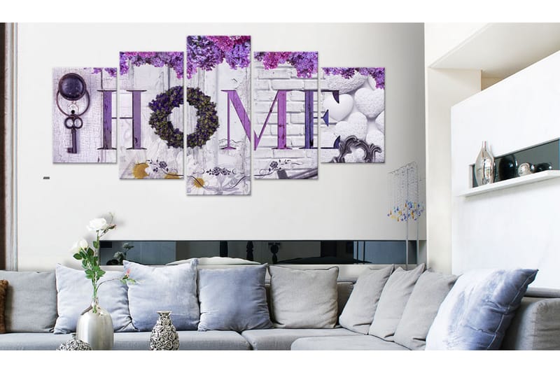Tavla Purple House 200X100 Lila|Vit - Artgeist sp. z o. o. - Inredning & dekor - Tavlor & konst - Canvastavla