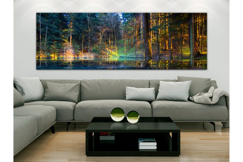 TAVLA Pond in the Forest (1 Part) Narrow 150x50 - Artgeist sp. z o. o. - Inredning & dekor - Tavlor & konst - Canvastavla