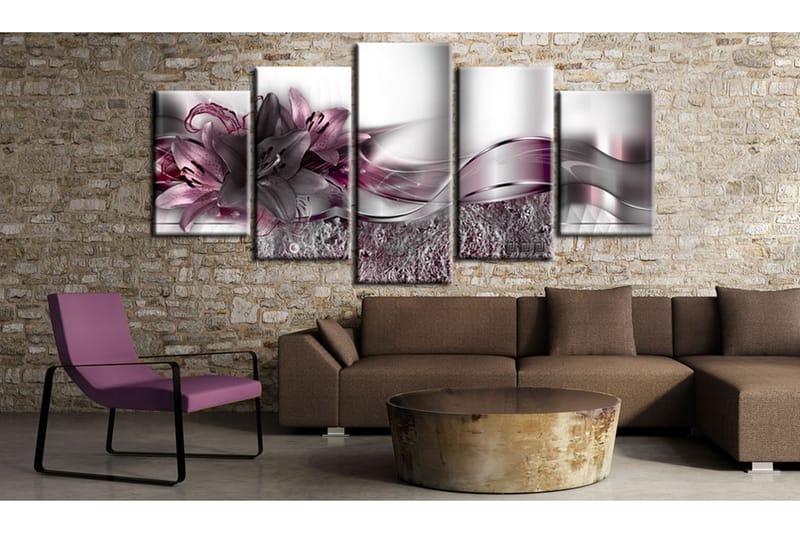 Tavla Purple Sash 100X50 Rosa|Vit - Artgeist sp. z o. o. - Canvastavla
