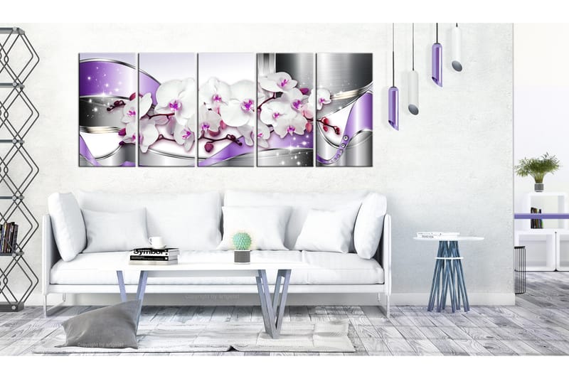 Tavla Purple Ribbons 200X80 Lila|Vit - Artgeist sp. z o. o. - Canvastavla