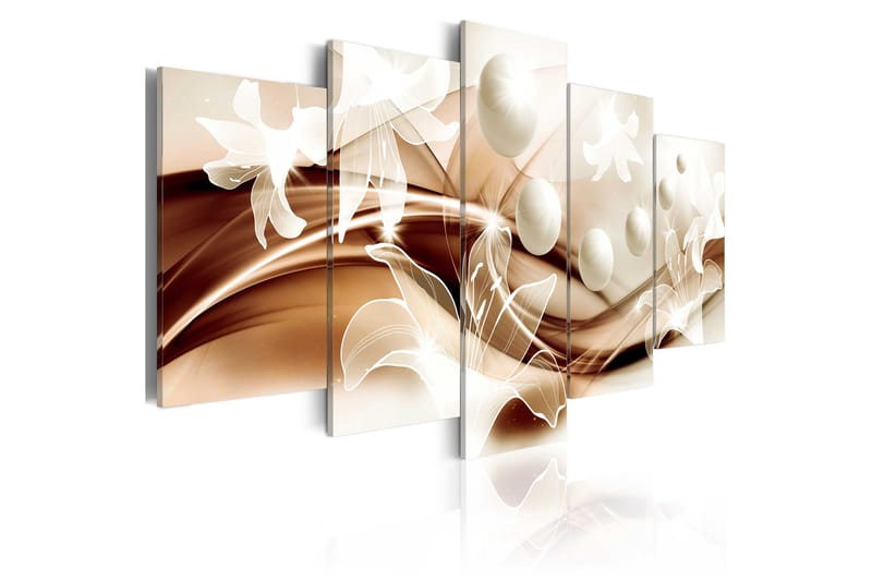 Tavla Pearl Lilies In Bronze 200X100 Flerfärgad|Vit, Artgeist sp. z o. o.