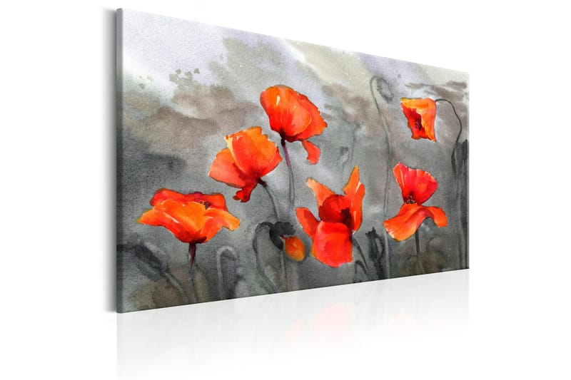 Tavla Poppies (Watercolour) 120x80 - Artgeist sp. z o. o. - Inredning & dekor - Tavlor & konst - Canvastavla