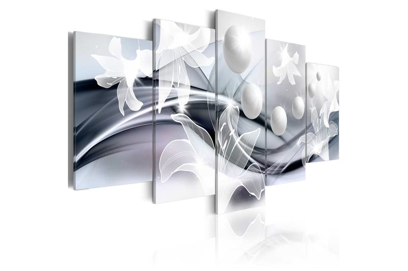 Tavla Pearls And Lilies 100X50 Blå|Grå|Vit, Artgeist sp. z o. o.