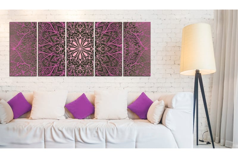 Tavla Pink Mandala 200X80 Rosa - Artgeist sp. z o. o. - Inredning & dekor - Tavlor & konst - Canvastavla