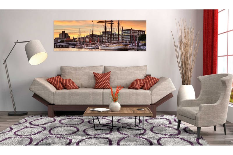 Tavla Port In Hamburg 120x40 - Artgeist sp. z o. o. - Inredning & dekor - Tavlor & konst - Canvastavla