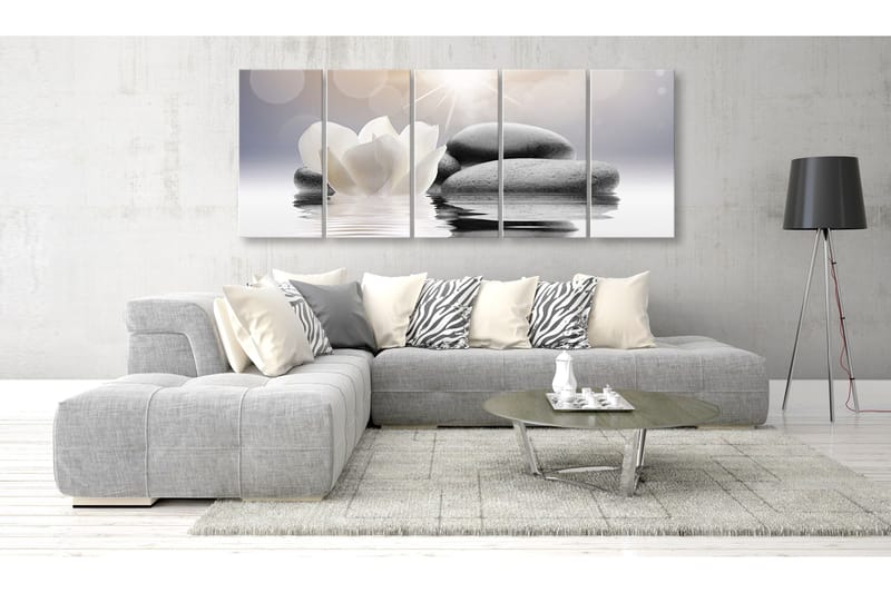 Tavla Pebbles In Water 5 Parts Narrow 225x90 - Artgeist sp. z o. o. - Inredning & dekor - Tavlor & konst - Canvastavla