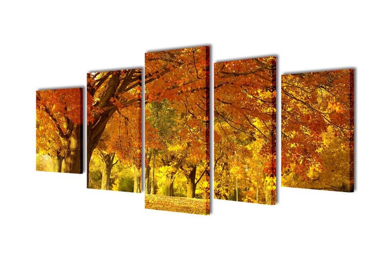 Uppsättning väggbonader på duk: lönn 200x100 cm - Flerfärgad - Inredning & dekor - Tavlor & konst - Canvastavla