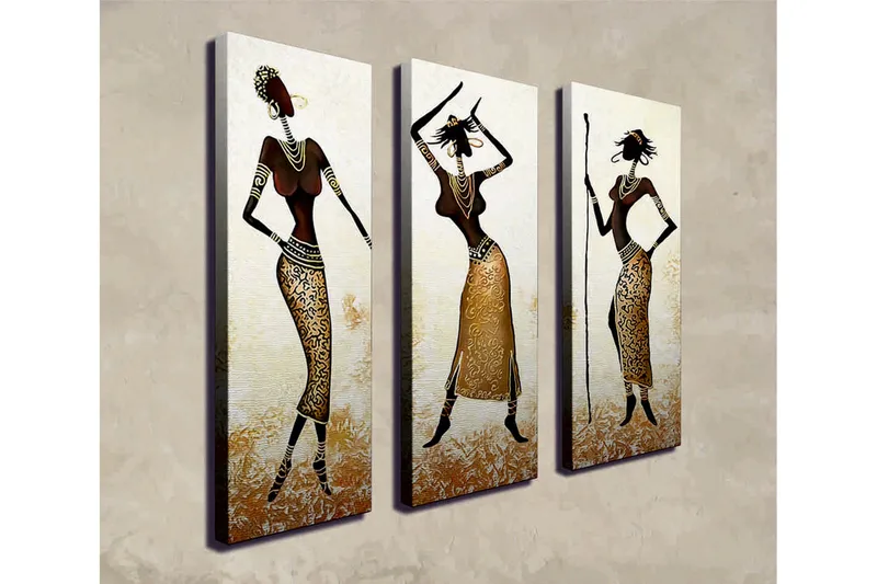 Väggdekor Canvas Målning 3 Delar - Inredning & dekor - Tavlor & konst - Canvastavla