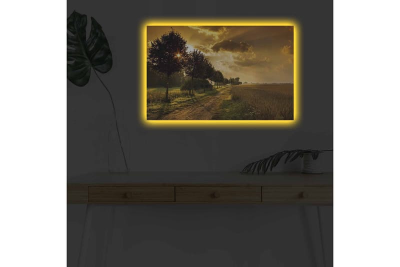 Väggdekor LED-belysning Canvas Målning - Canvastavla