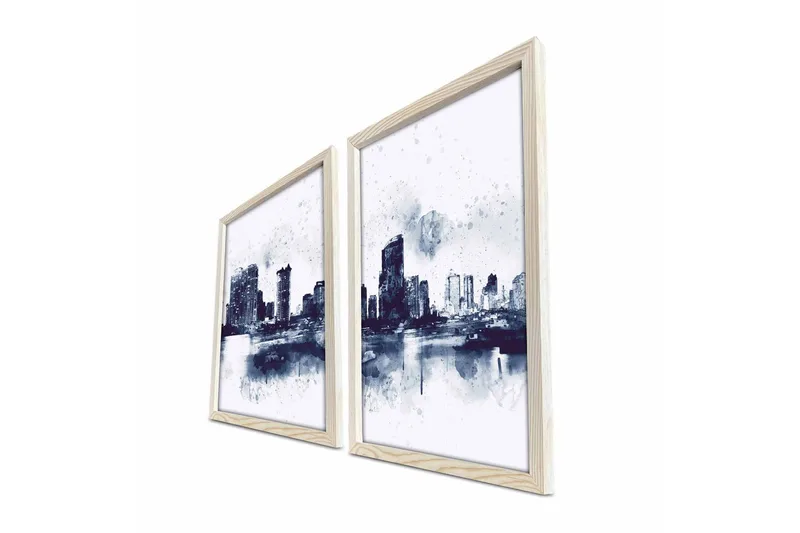 Väggdekor MDF Målning 2 Delar - Inredning & dekor - Tavlor & konst - Canvastavla