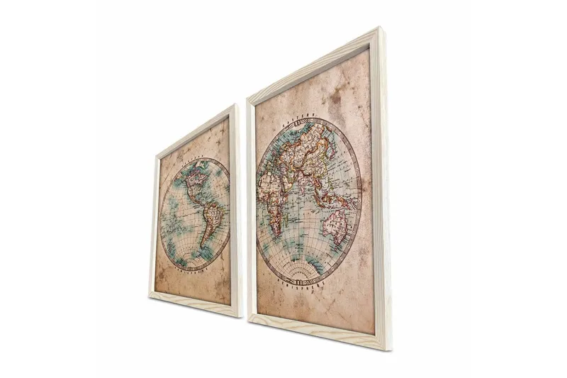 Väggdekor MDF Målning 2 Delar - Inredning & dekor - Tavlor & konst - Canvastavla