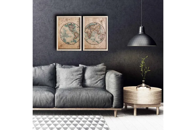 Väggdekor MDF Målning 2 Delar