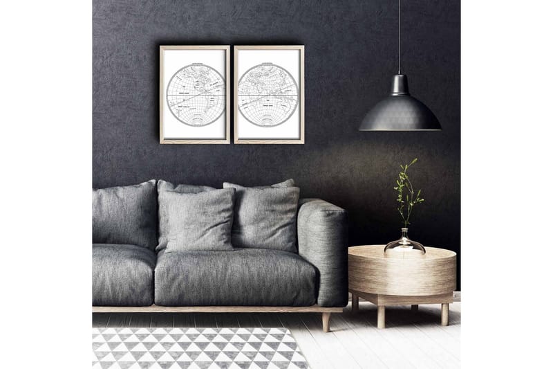 Väggdekor MDF Målning 2 Delar