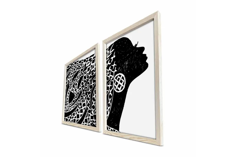 Väggdekor MDF Målning 2 Delar - Inredning & dekor - Tavlor & konst - Canvastavla