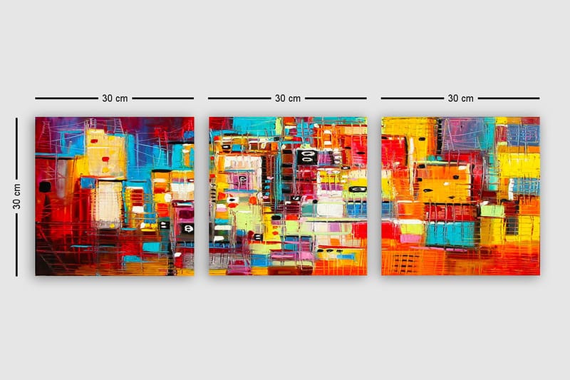 Decorative Canvas Painting (3 Pieces) 30x30 - Inredning & dekor - Tavlor & konst - Canvastavla