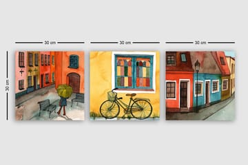 Decorative Canvas Painting (3 Pieces) 30x30 - Inredning & dekor - Tavlor & konst - Canvastavla