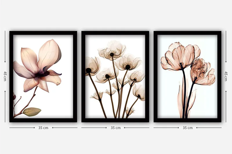 Decorative Framed Painting (3 Pieces) 35x45 - Inredning & dekor - Tavlor & konst - Canvastavla